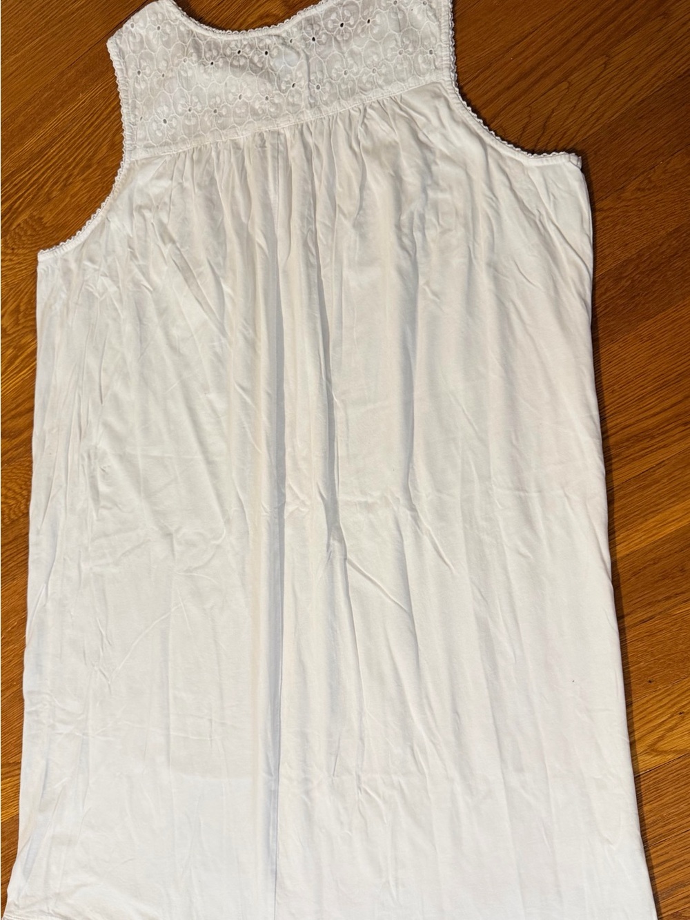 Sigrid Olsen White Lace Yoke Sleeveless Nightgown - 100% Cotton- Brand New - Picture 9 of 9